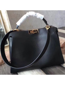 Fendi Calfskin Essential Peekaboo Bag 38cm Black 2018