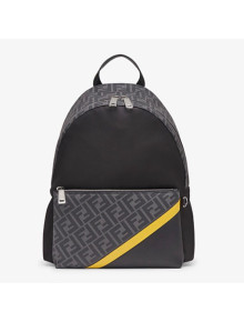 Fendi Men's Backpack in FF and Stripe Black/Grey Nylon 2020