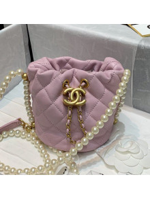 Chanel Calfskin Mini Drawstring Bucket Bag AS2529 Pink 2021
