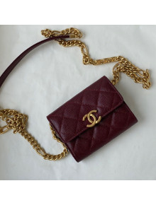Chanel Grained Calfskin Clutch with Chain AP2335 Burgundy 2021
