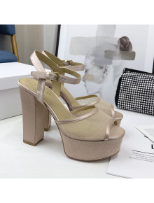 Dior J'Adior Mesh Platform Sandals 12cm Pink 2020