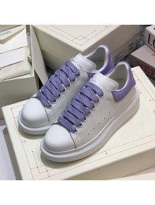 Alexander Mcqueen White Silky Calfskin Sneaker with Bi-color Laces Purple 2021 (For Women and Men)