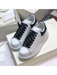 Alexander Mcqueen White Silky Calfskin Sneakers with Bi-color Laces Black 2021 (For Women and Men)