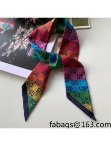 Gucci GG Multicolour Silk Neck Bow/Bandeau Scarf 5x86cm 2021