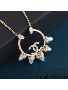 Chanel Pointed Pearl Pendant Necklace 2021 19