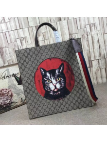 Gucci GG Supreme Cat Print Tote Bag 490950 2018