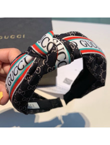 Gucci GG Web Gucci Logo Headband Black 2019