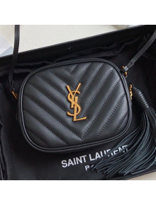 Saint Laurent Blogger Mini Camera Shoulder Bag in Monogram Leather 425317 Black/Gold 2019