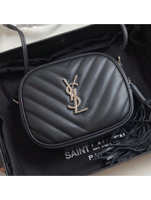 Saint Laurent Blogger Mini Camera Shoulder Bag in Monogram Leather 425317 Black/Silver 2019