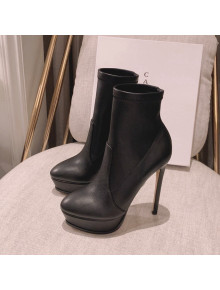 Casadei Leather Ankle Platform Boots Black 2021