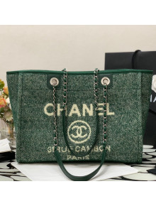 Chanel Deauville Mixed Fibers Medium Shopping Bag A67001 Green 2021