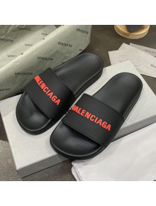 Balenciaga Flat Slide Sandals Black 01 2021 (For Women and Men)