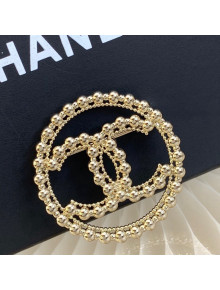 Chanel Shiny Round Brooch Gold 2021 24