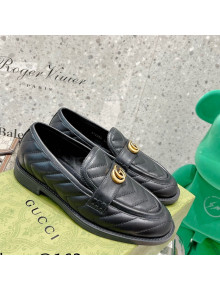 Gucci Leather Loafers with Double G Black 2021 670399