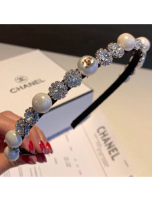 Chanel White Pearls and Crystal Headband 2019