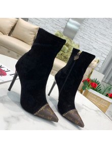Louis Vuitton Cherie Suede Ankle Short Boots Black 2021