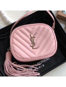Saint Laurent Blogger Mini Camera Shoulder Bag in Monogram Leather 425317 Pink 2019