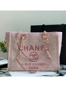 Chanel Deauville Mixed Fibers Medium Shopping Bag A67001 Pink 2021