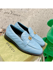 Gucci Leather Loafers with Double G Blue 2021 670399
