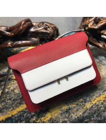 Marni Trunk Bag In Saffino Calfskin Red/White 2018
