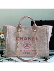 Chanel Deauville Mixed Fibers Large Shopping Bag A66941 Pink 2021