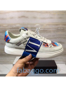 Valentino VL7N Sneaker with Banded Calfskin and Print Blue/White 2020 (For Women and Men) 