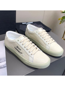 Saint Laurent Canvas Sneakers White 2021 04