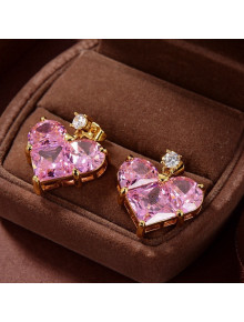 Celine Crystal Earrings Pink 2021 04
