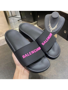 Balenciaga Flat Slide Sandals Black 09 2021 (For Women and Men)