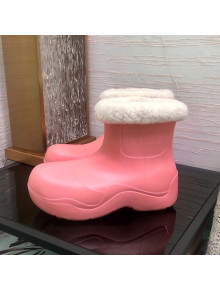 Bottega Veneta The Puddle Rubber Wool Short Boots Light Pink 2021