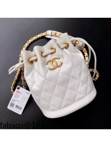 Chanel Calfskin Small Bucket Bag AS2716 White 2021