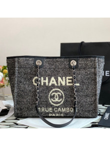 Chanel Deauville Mixed Fibers Medium Shopping Bag A67001 Black/White 2021
