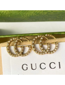 Gucci Crystal GG Earrings Gold 2021 15