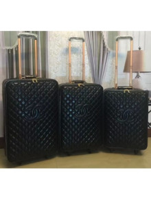 Chanel CC Quilting Trolley Luggage Bag Black 2018