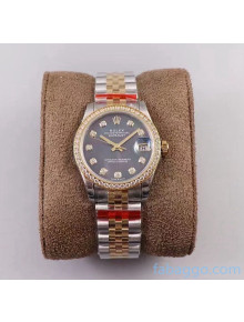 Rolex Datejust Watch With Crystal 31mm Gold/Silver/Black 2021 (Top Quality)