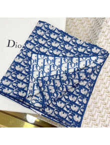 Dior Oblique Silk Square Scarf 90x90cm Blue 2021 08