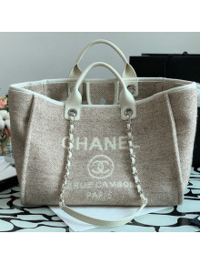 Chanel Deauville Mixed Fibers Large Shopping Bag A66941 Beige 2021