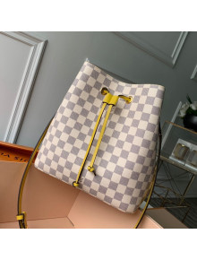 Louis Vuitton Noe Bucket Bag in Damier Azur Canvas N40151 Yellow 2019