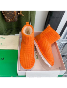 Bottega Veneta Sponge Ankle Boots Orange 2021 112215