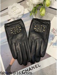 Chanel Lambskin Chain CC Gloves Black 2021 102918