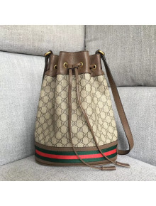 Gucci GG Supreme Canvas Bucket Bag with Web 2018