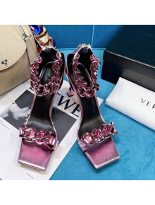 Versace Calfskin Chain Sandals 8.5cm Pink 2021
