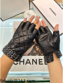 Chanel Lambskin Chain Gloves Black/Silver 2021 102920