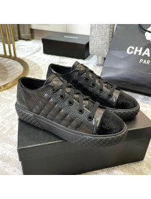 Chanel Quilted Calfskin Sneakers Black 2021
