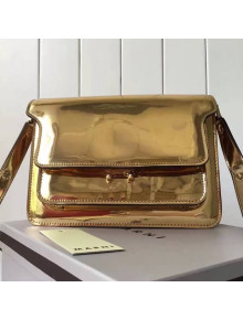 Marni Trunk Bag In Patent Calfskin Gold 2018