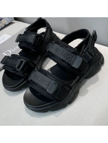 Dior D-Wander Flat Strap Sandals Black 2021 07