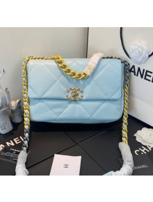 Chanel Quilted Lambskin Chanel 19 Large Flap Bag AS1161 Baby Blue 2020 