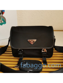 Prada Men's Nylon and Saffiano Leather Bag with Strap 2VD034 Black 02 2020
