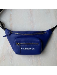 Balenciaga Logo Leather Mini Belt Bag Royal Blue 2019