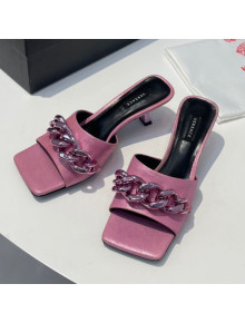 Versace Calfskin Chain Slide Sandals 6.5cm Pink 2021